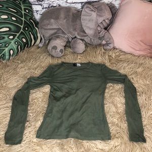 FOREST GREEN MESH TOP